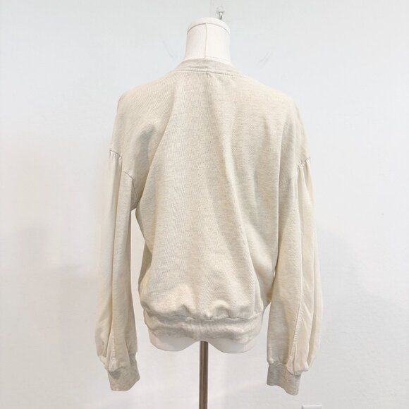 T.La Ribbed Trim Pocket Crewneck Pullover Sweatshirt Lounge Anthropologie Medium - Picture 9 of 10